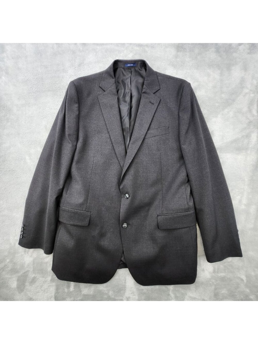 Stafford Wool Blend Classic Fit Super Suit Blazer Sport Coat 46L Charcoal Gray